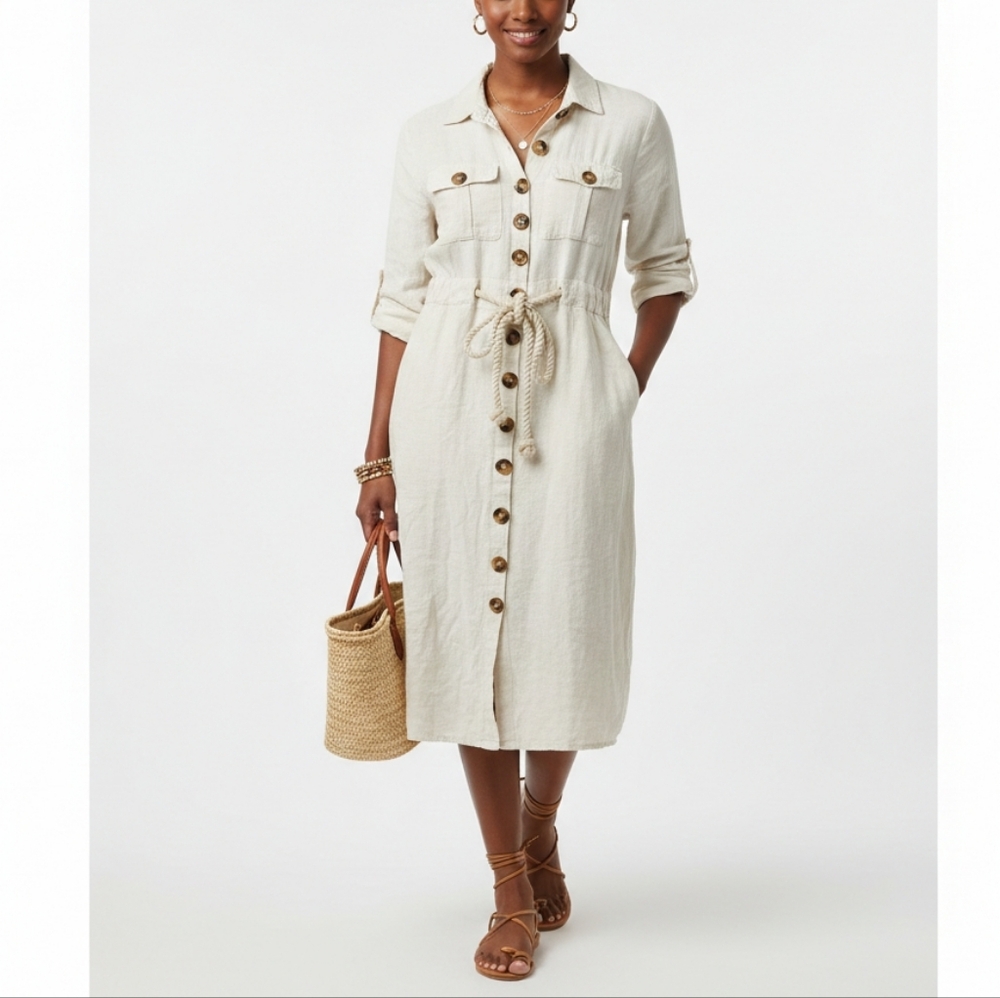 Going 5/23: Cream Button-Up Shirt Dress